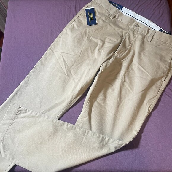 POLO Ralph Lauren Stretch Slim Fit Tan Khaki Chino Pants Slacks - Size 35/30 NWT